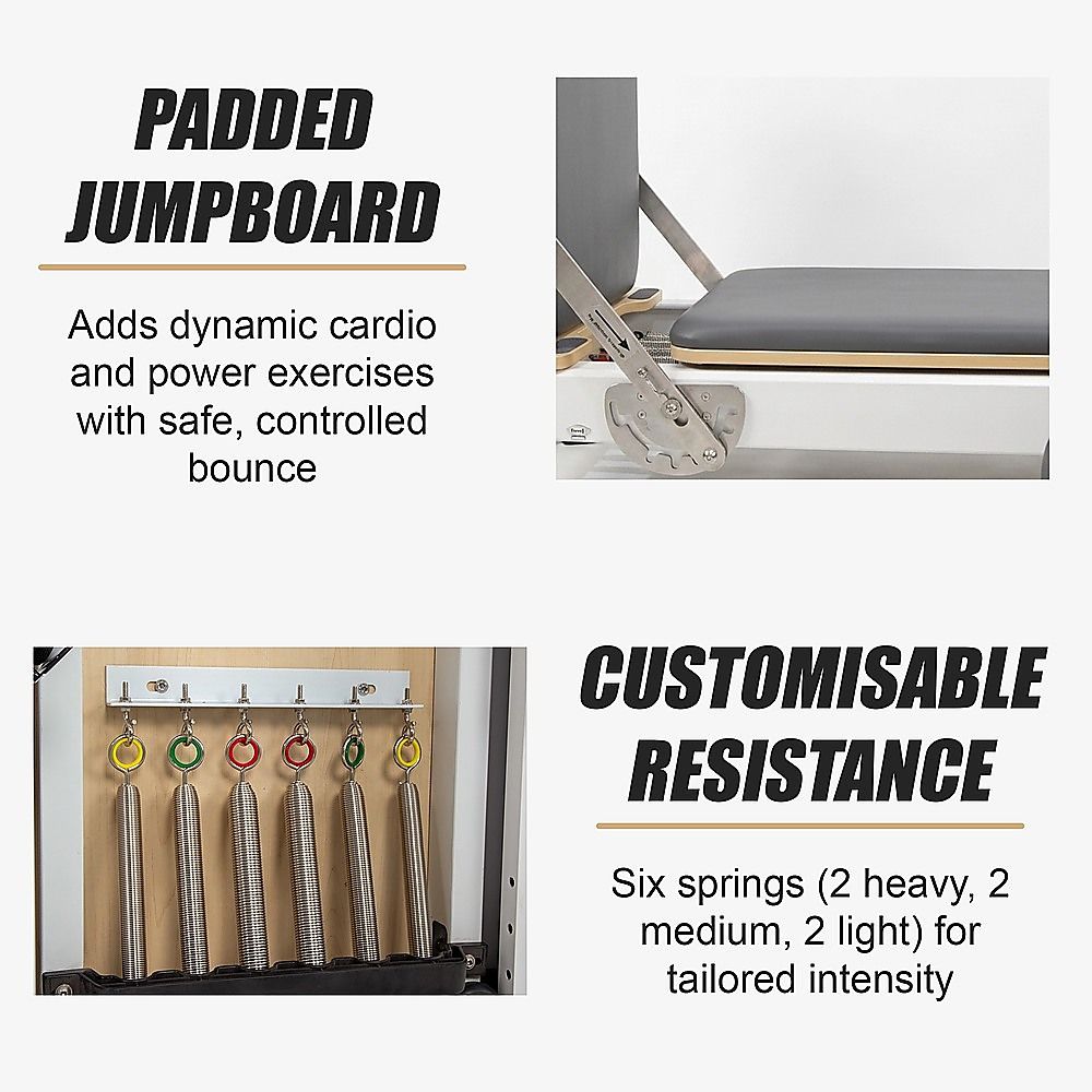 Folding Pilates Reformer Machine - Home Workout Bed for Full Body Fitness Training V63-954181