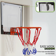 Indoor Mini Basketball Hoop Set - Door Mounted Backboard Kit with Ring & Ball V63-954191