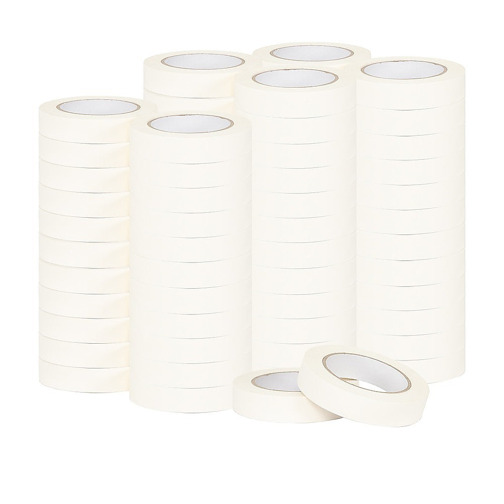 72 x White Masking Tape Rolls - 24mm x 50m Painters Adhesive Tape for Painting V63-954241