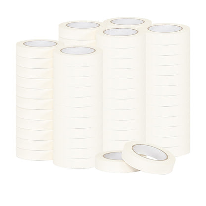 72 x White Masking Tape Rolls - 24mm x 50m Painters Adhesive Tape for Painting V63-954241
