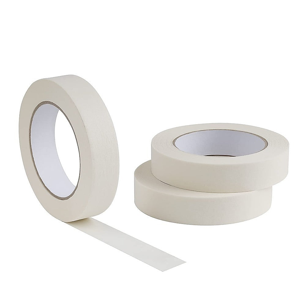 72 x White Masking Tape Rolls - 24mm x 50m Painters Adhesive Tape for Painting V63-954241