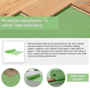10m Underfloor Heating Underlay - For Laminate, Timber & Vinyl Flooring V63-954251