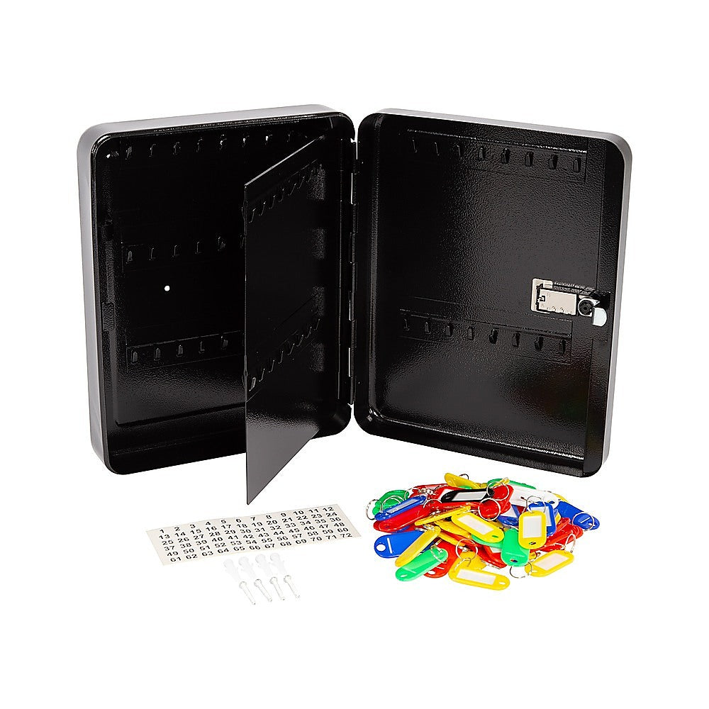 Key Cabinet Lock Box - 72 Key Capacity Wall Mount Secure Storage Organizer V63-954261