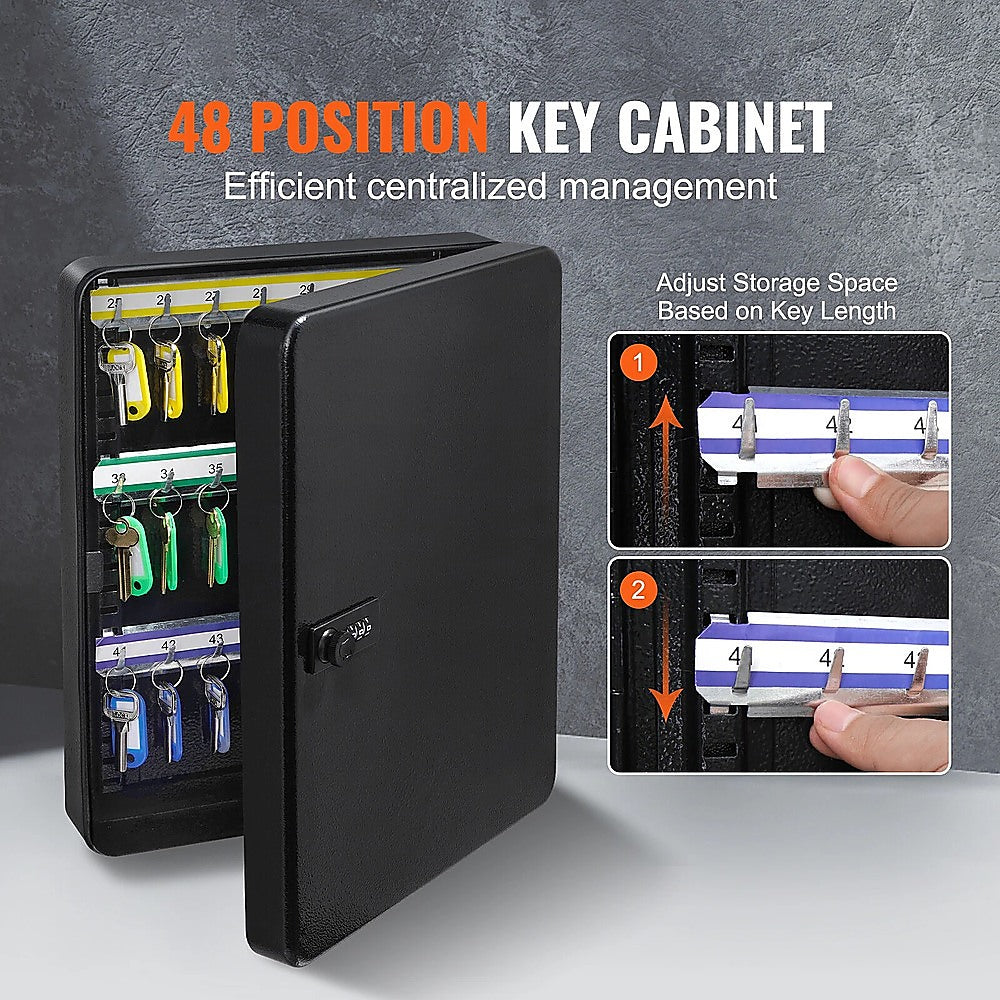 48-Key Cabinet Key Safe with Combination Lock & Keys - Wall Mounted Storage V63-954271