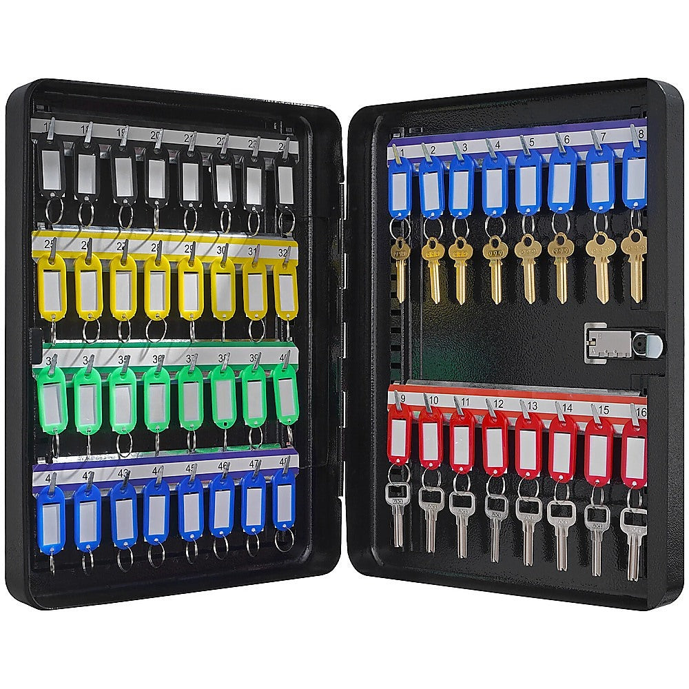 48-Key Cabinet Key Safe with Combination Lock & Keys - Wall Mounted Storage V63-954271
