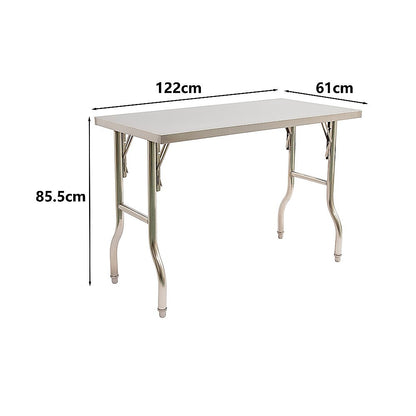 Stainless Steel Kitchen Bench Folding Commercial Prep Work Table 122x61cm V63-954281