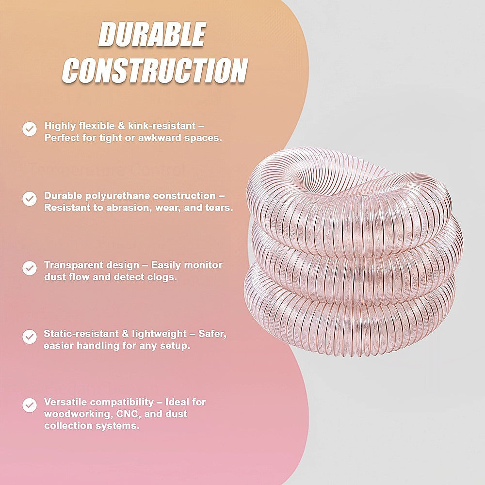 5m Dust Extraction Hose 100mm - Flexible PU Ducting for Workshops V63-954301