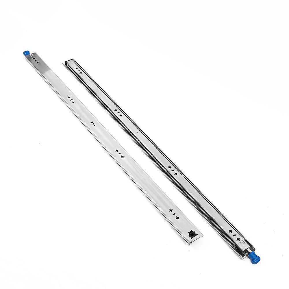 100cm Drawer Runners Pair - Heavy Duty 100kg Locking Slide Rails V63-954331