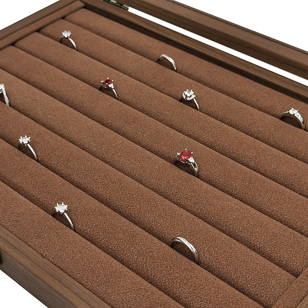 Wooden Jewellery Storage Box - Organiser Case for Rings, Earrings & Accessories V63-954361