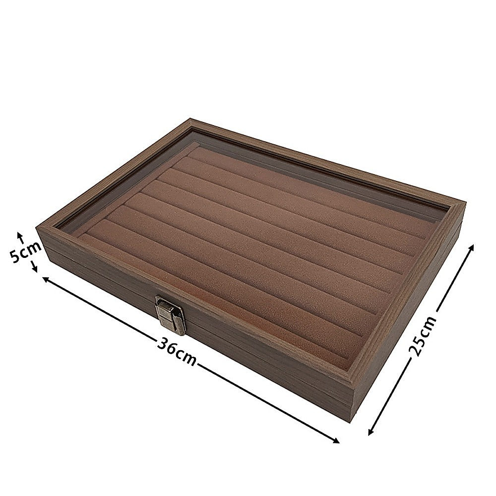 Wooden Jewellery Storage Box - Organiser Case for Rings, Earrings & Accessories V63-954361
