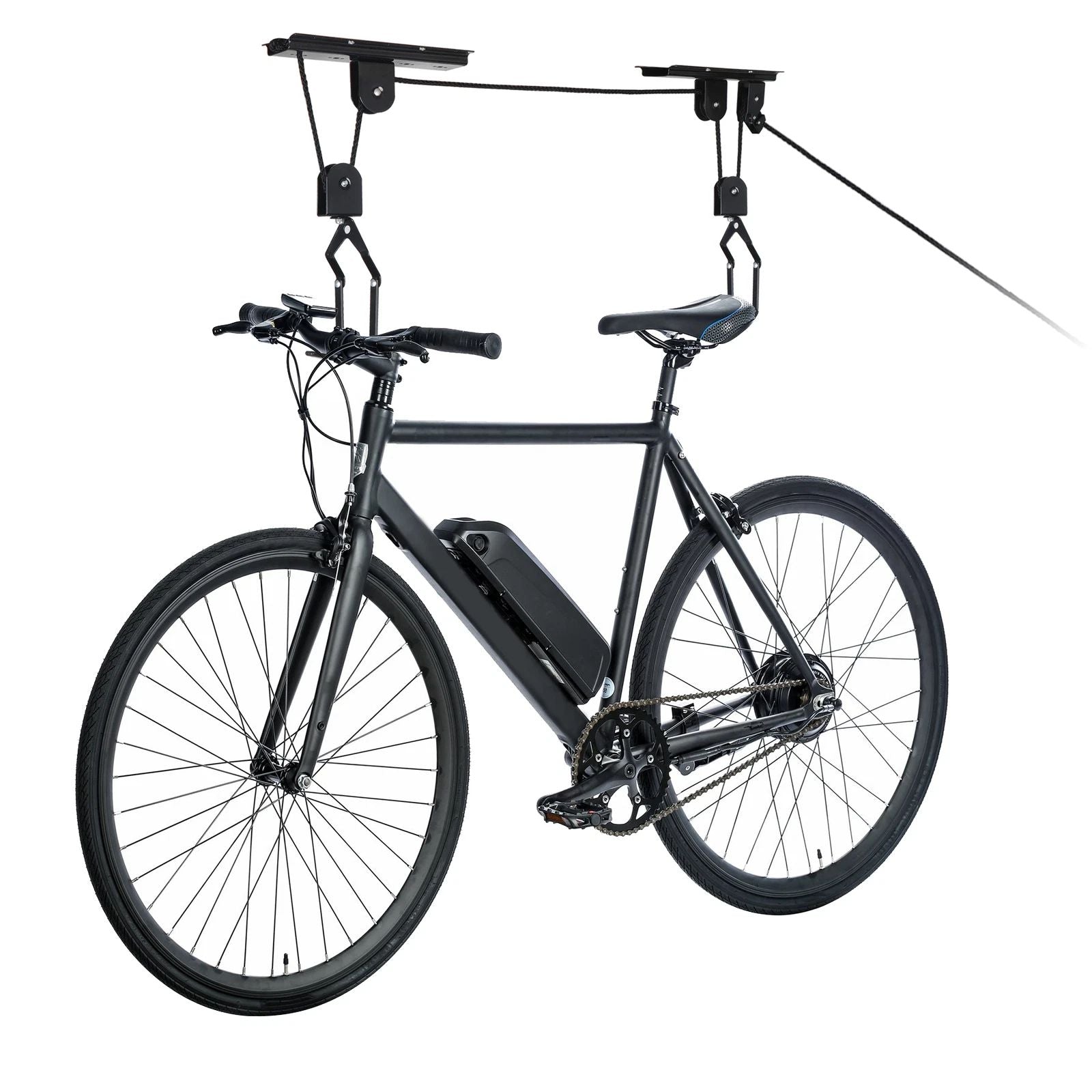 Heavy Duty Bike Hoist Pulley Lift - Garage Ceiling Bicycle Storage Rack w/ Lock V63-954371
