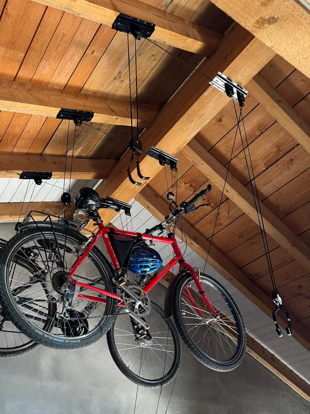 Heavy Duty Bike Hoist Pulley Lift - Garage Ceiling Bicycle Storage Rack w/ Lock V63-954371