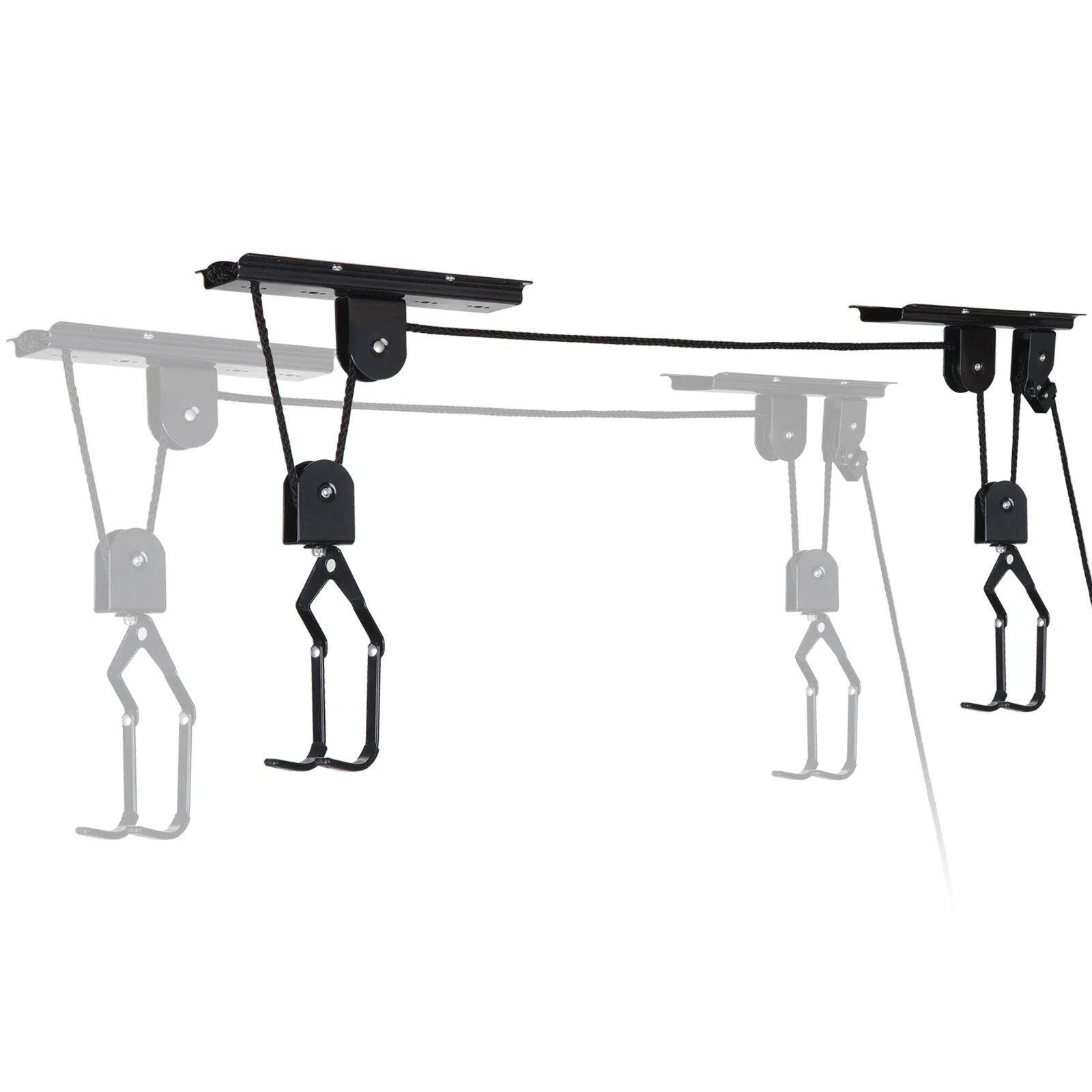 Heavy Duty Bike Hoist Pulley Lift - Garage Ceiling Bicycle Storage Rack w/ Lock V63-954371