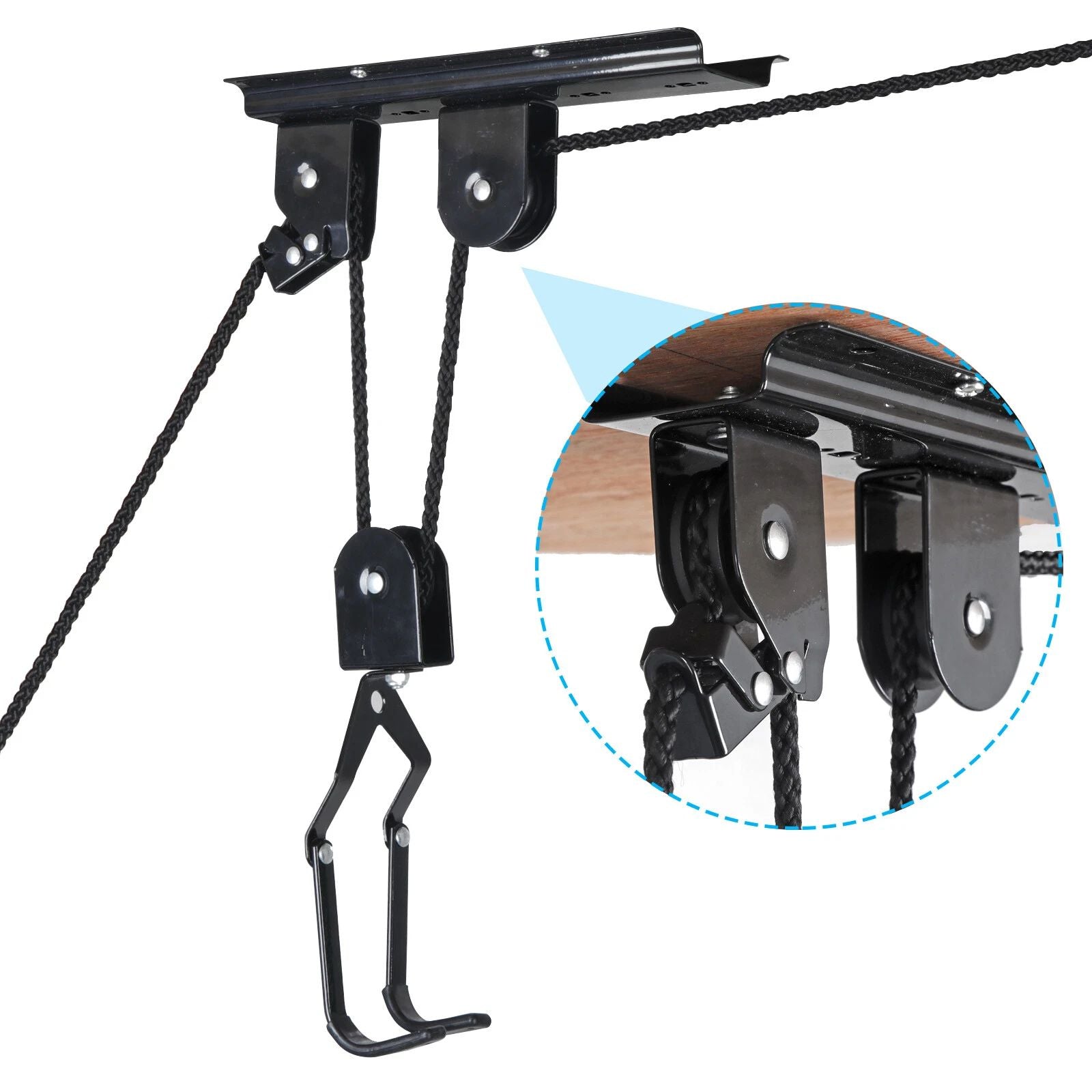 Heavy Duty Bike Hoist Pulley Lift - Garage Ceiling Bicycle Storage Rack w/ Lock V63-954371