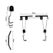 Heavy Duty Bike Hoist Pulley Lift - Garage Ceiling Bicycle Storage Rack w/ Lock V63-954371