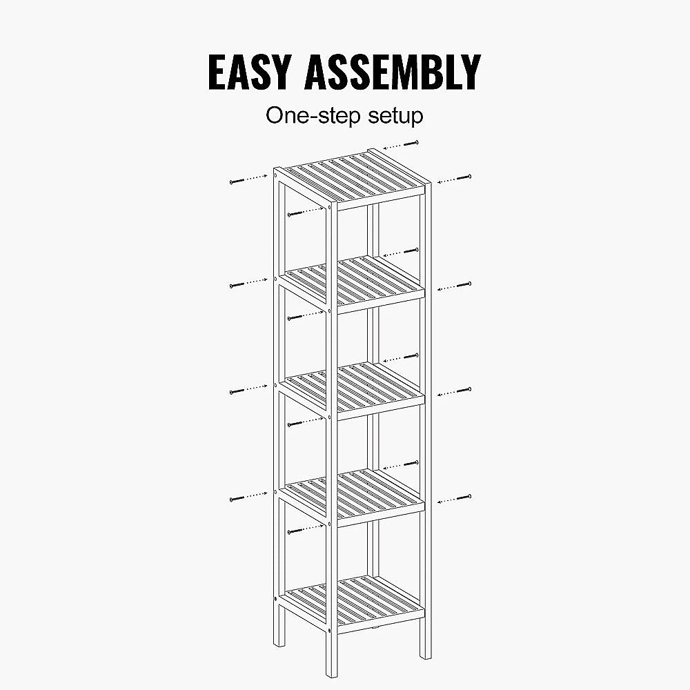 5 Tier Bookshelf Storage Bookcase Shelving Unit for Home Office V63-954401