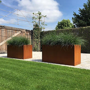 Corten Steel Planter Box 62x40x39cm Outdoor Garden Raised Bed Rust Finish V63-954411