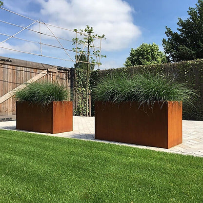 Corten Steel Planter Box 62x40x39cm Outdoor Garden Raised Bed Rust Finish V63-954411