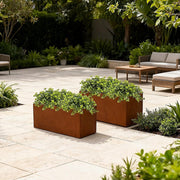 Corten Steel Planter Box 62x40x39cm Outdoor Garden Raised Bed Rust Finish V63-954411