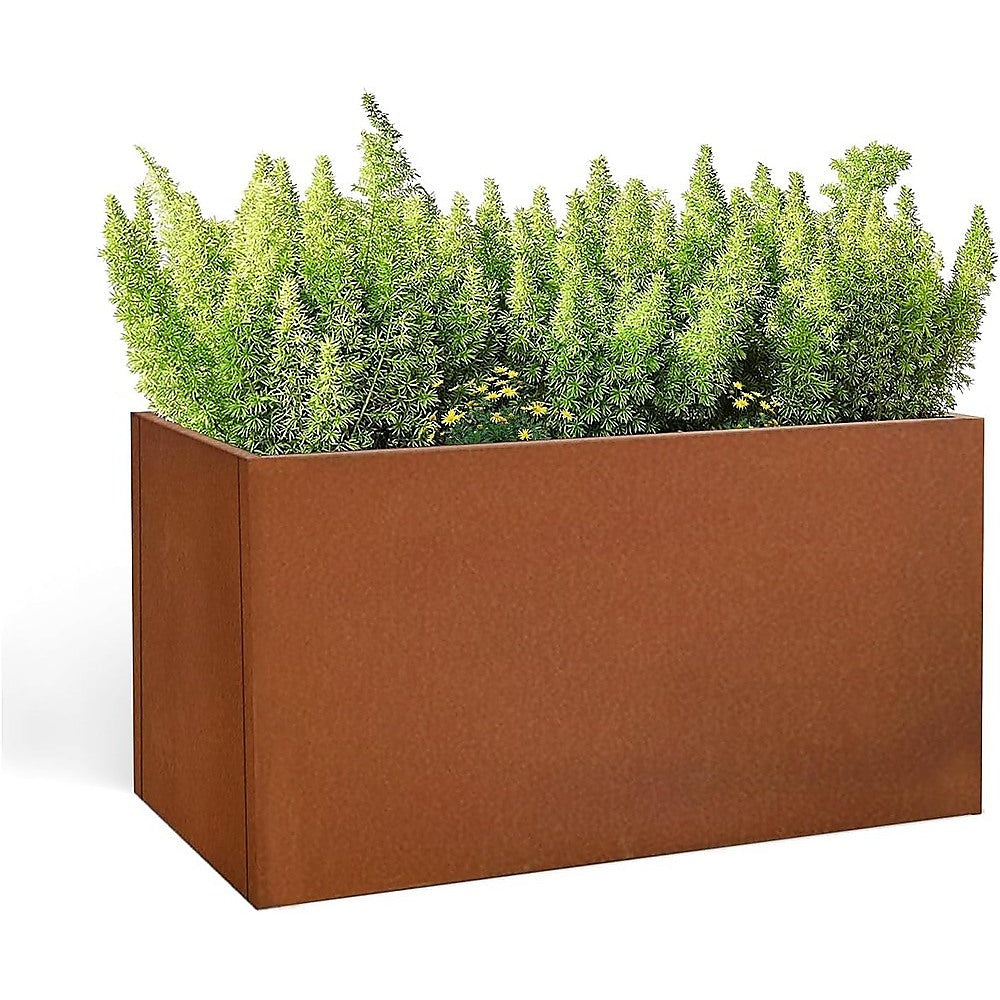 Corten Steel Planter Box 62x40x39cm Outdoor Garden Raised Bed Rust Finish V63-954411