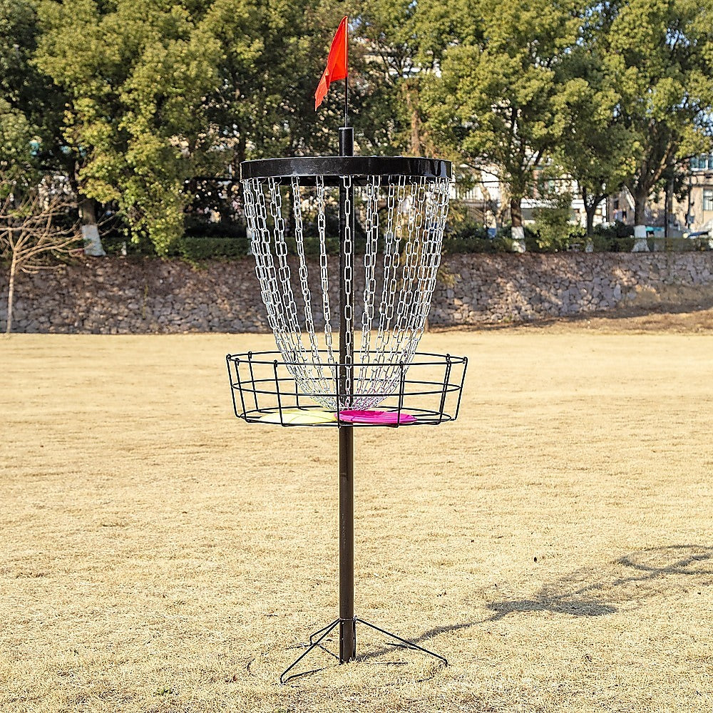 Disc Golf Basket 24 Chain Portable Target with 6 Discs Set V63-954431