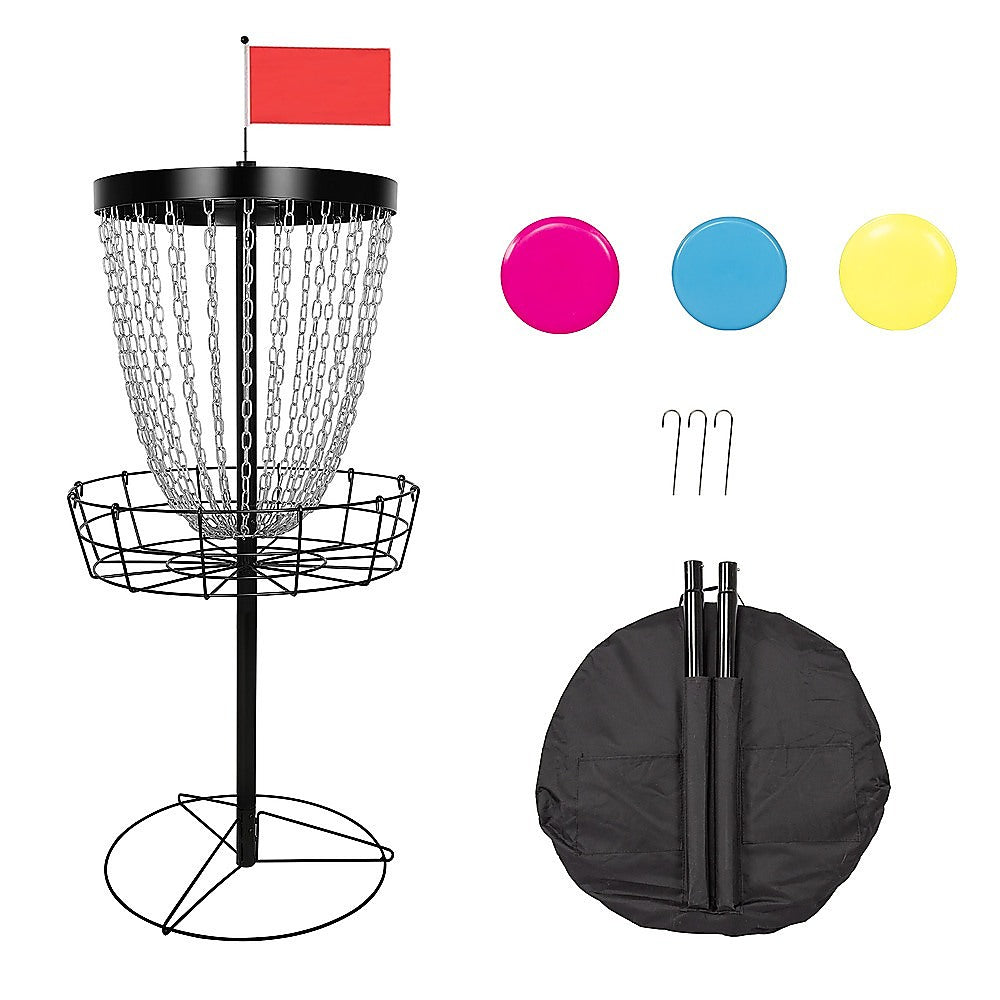 Disc Golf Basket 24 Chain Portable Target with 6 Discs Set V63-954431