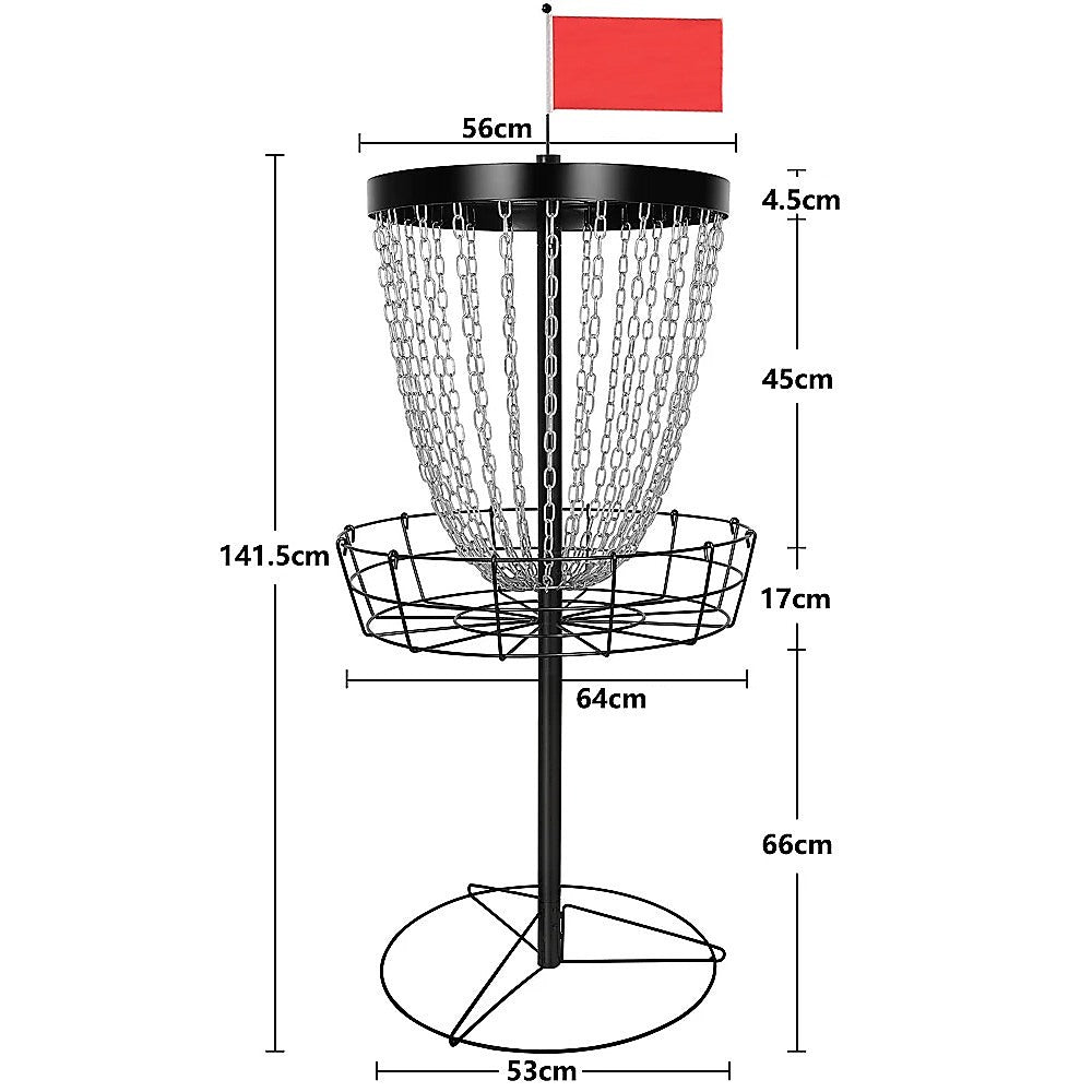 Disc Golf Basket 24 Chain Portable Target with 6 Discs Set V63-954431