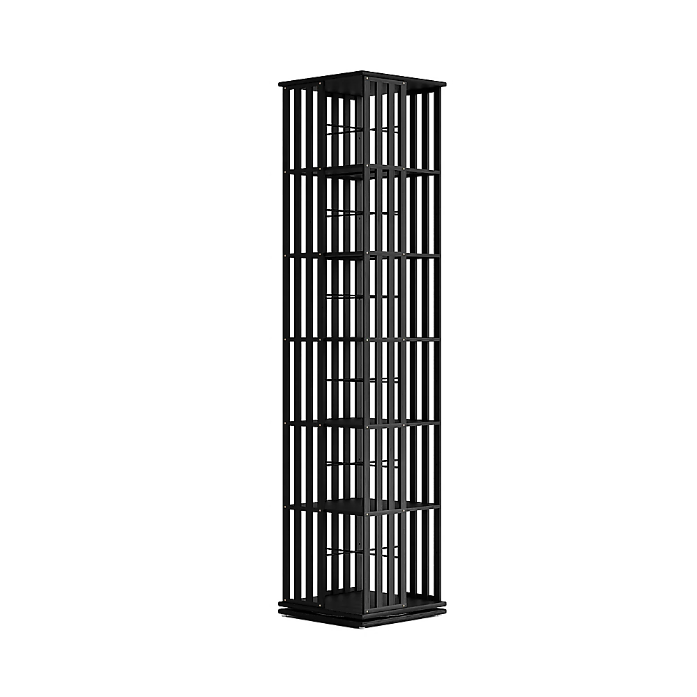360 Rotating Bookshelf Bamboo Storage Display Rack Shelving in Black V63-954471