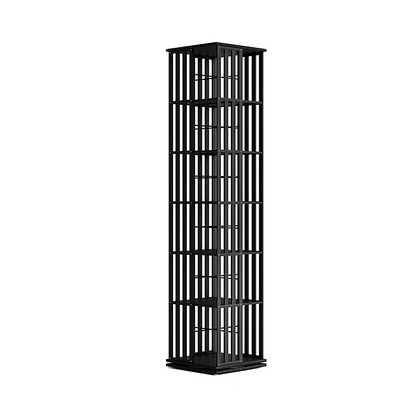360 Rotating Bookshelf Bamboo Storage Display Rack Shelving in Black V63-954471