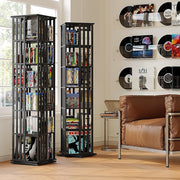 360 Rotating Bookshelf Bamboo Storage Display Rack Shelving in Black V63-954471