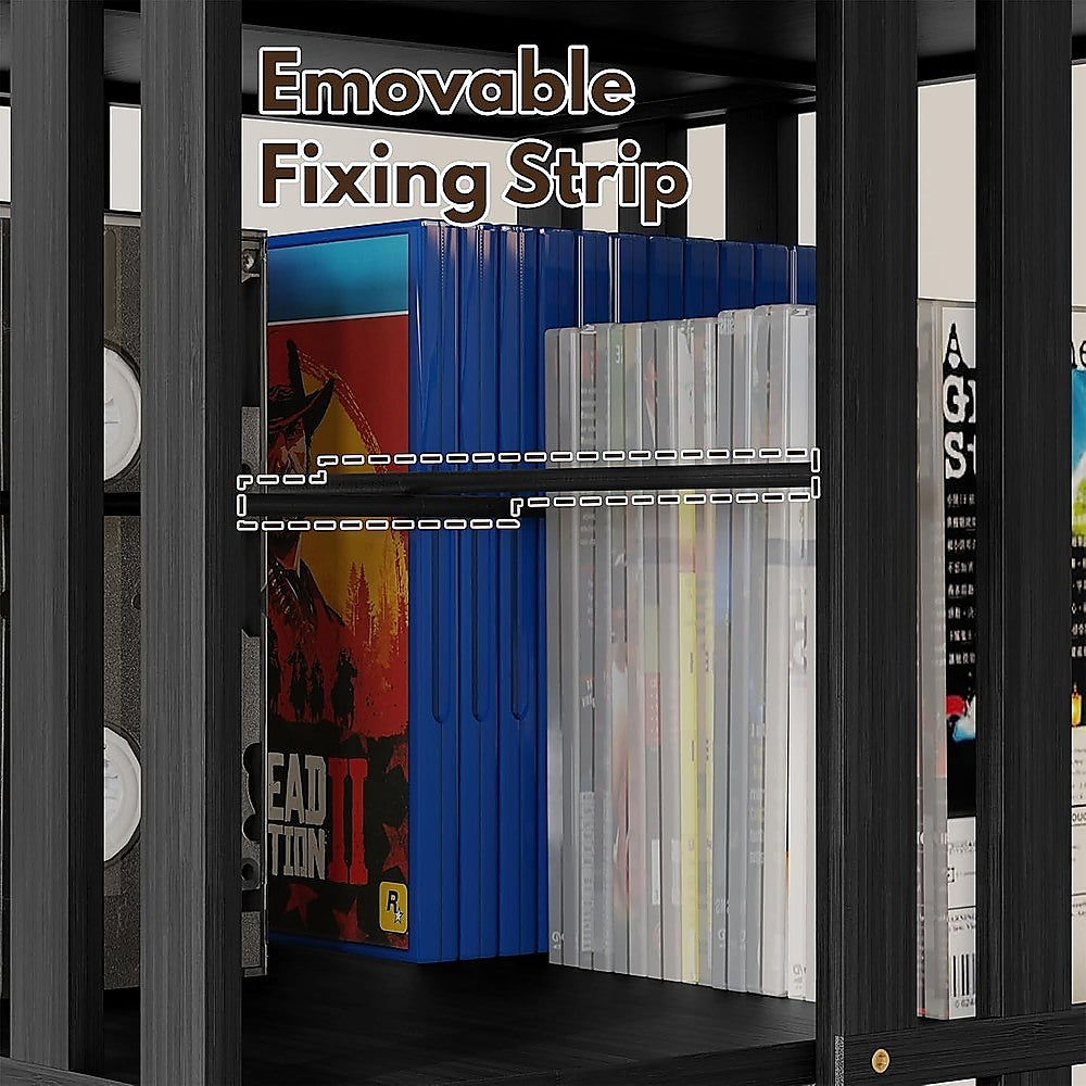 360 Rotating Bookshelf Bamboo Storage Display Rack Shelving in Black V63-954471