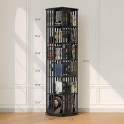 360 Rotating Bookshelf Bamboo Storage Display Rack Shelving in Black V63-954471