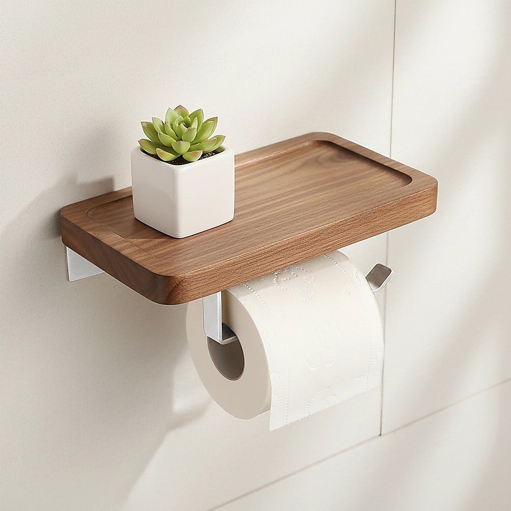 Toilet Paper Holder with Shelf Wall Mounted Bathroom Storage V63-954511