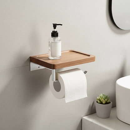 Toilet Paper Holder with Shelf Wall Mounted Bathroom Storage V63-954511