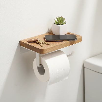 Toilet Paper Holder with Shelf Wall Mounted Bathroom Storage V63-954511