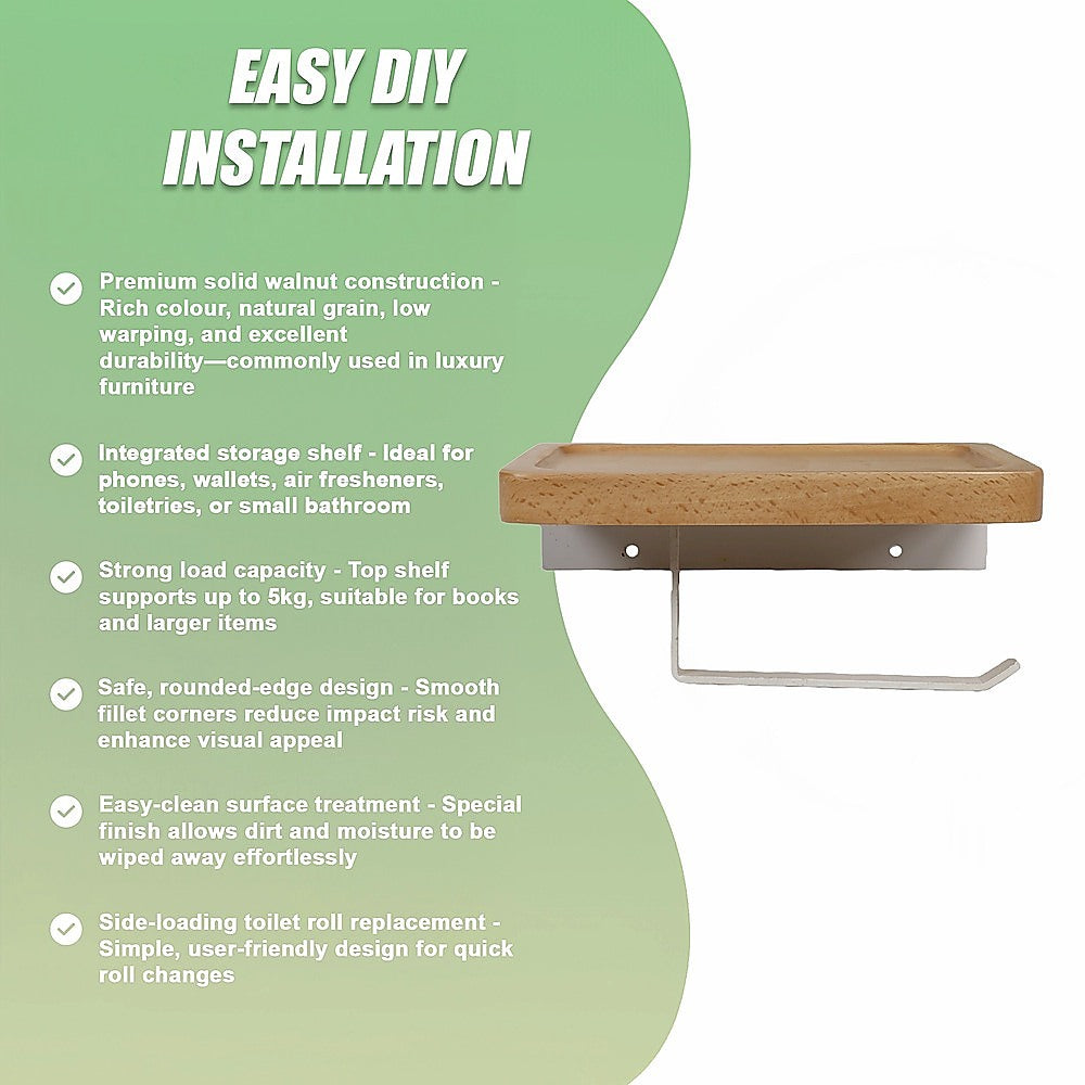 Toilet Paper Holder with Shelf Wall Mounted Bathroom Storage V63-954511
