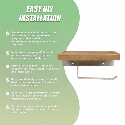 Toilet Paper Holder with Shelf Wall Mounted Bathroom Storage V63-954511