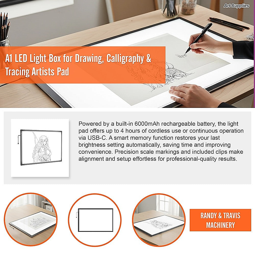 A1 LED Light Box for Drawing, Calligraphy & Tracing Artists Pad V63-954531