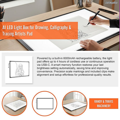 A1 LED Light Box for Drawing, Calligraphy & Tracing Artists Pad V63-954531