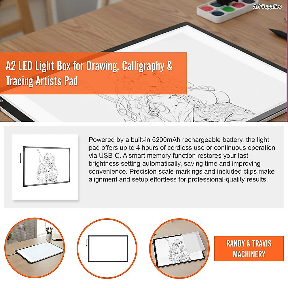 A2 LED Light Box for Drawing, Calligraphy & Tracing Artists Pad V63-954551