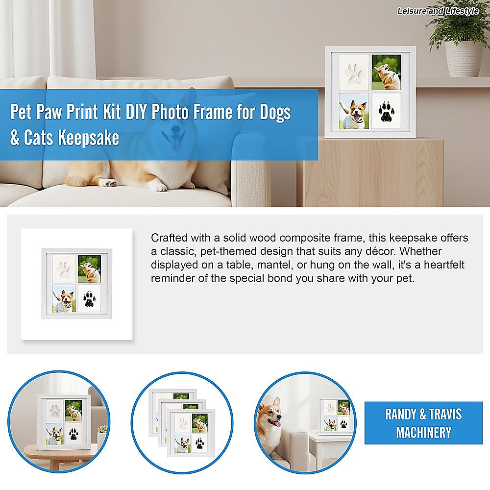 Pet Paw Print Kit DIY Photo Frame for Dogs & Cats Keepsake V63-954571