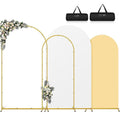 Arch Backdrop Stand with White & Yellow Cover Set for Weddings Events V63-954601