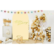 Arch Backdrop Stand with White & Yellow Cover Set for Weddings Events V63-954601