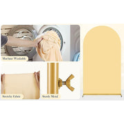 Arch Backdrop Stand with White & Yellow Cover Set for Weddings Events V63-954601