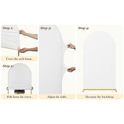 Arch Backdrop Stand with White & Yellow Cover Set for Weddings Events V63-954601