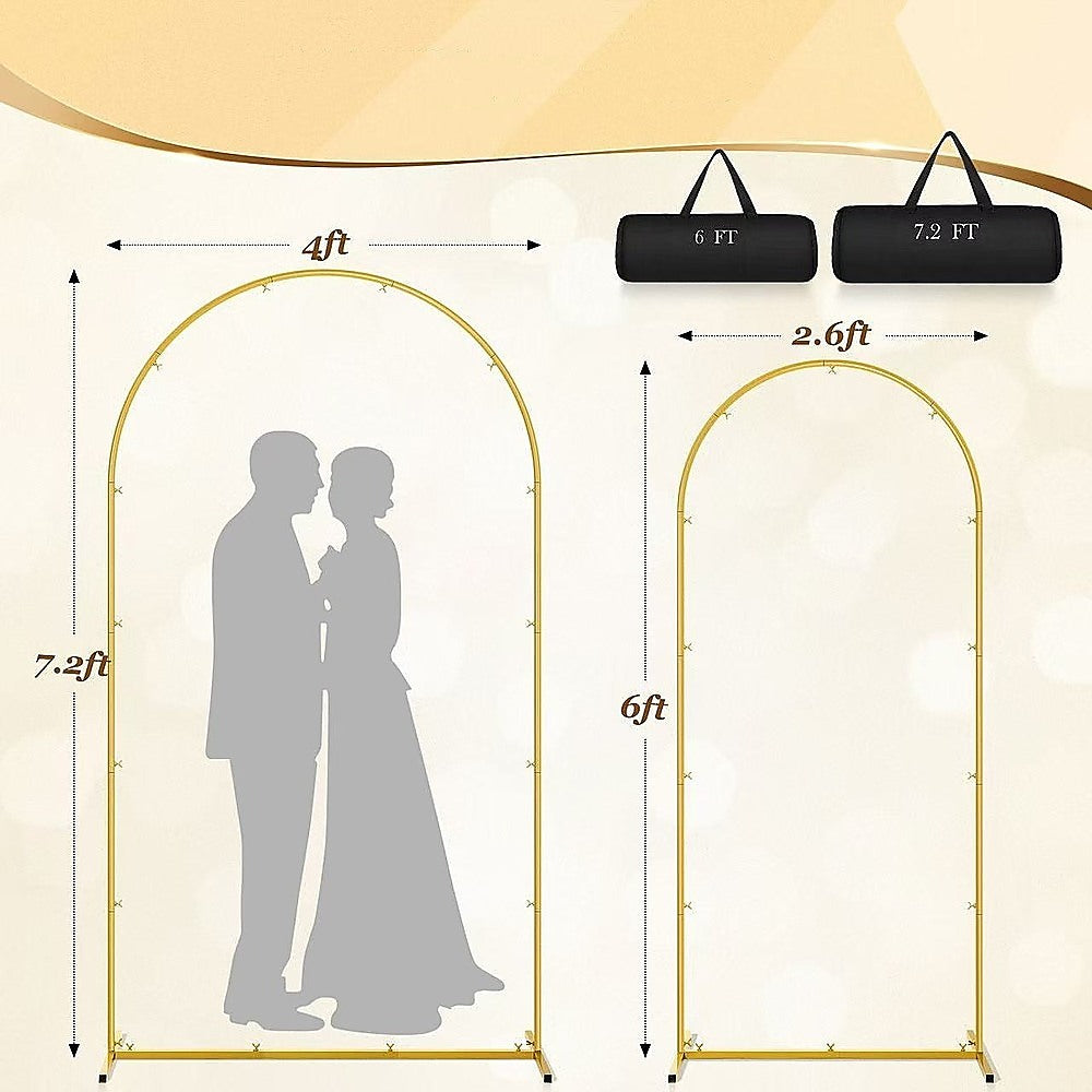 Arch Backdrop Stand with White & Yellow Cover Set for Weddings Events V63-954601