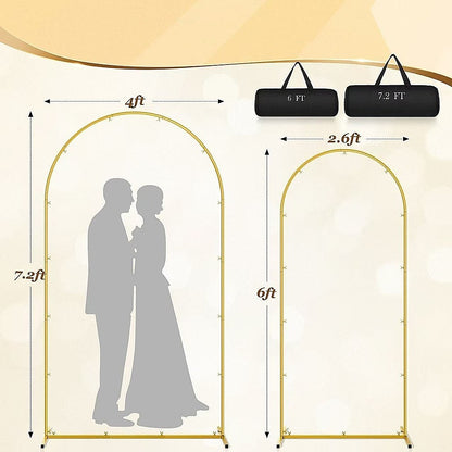 Arch Backdrop Stand with White & Yellow Cover Set for Weddings Events V63-954601