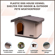 Plastic Dog House Kennel Shelter for Indoor & Outdoor Pets Weatherproof V63-954631
