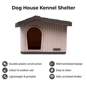 Plastic Dog House Kennel Shelter for Indoor & Outdoor Pets Weatherproof V63-954631
