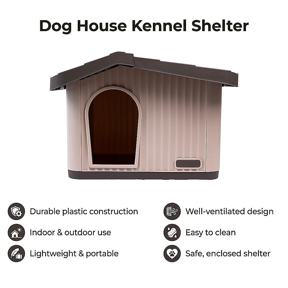 Plastic Dog House Kennel Shelter for Indoor & Outdoor Pets Weatherproof V63-954631